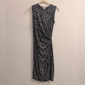 Whistles Riya Print Jersey Bodycon Sleeveless Dress- Navy- Size 4